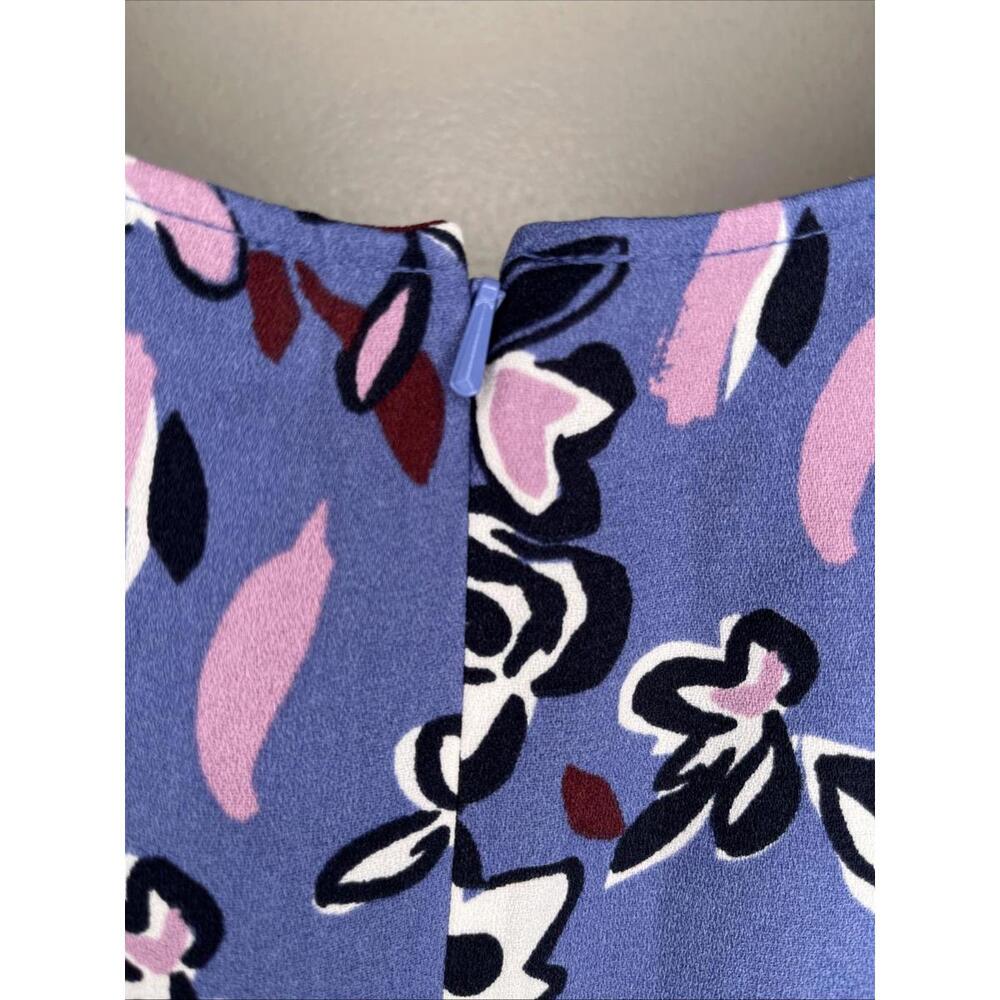 Halogen Womens Size Large Blue Floral A-Line Dress Sleeveless - Picture 5 of 9